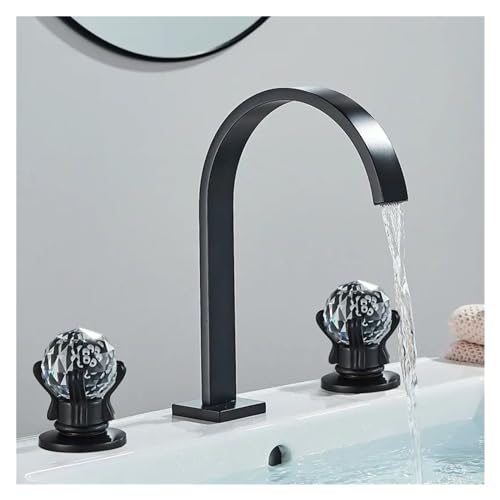 CWLPSL Gold Badezimmer Waschbecken Wasserhahn Doppel Kristall Griff Waschbecken Wasserhahn Heiß & Kalt Badewanne Wasserhahn Waschbecken Wasserhahn von CWLPSL