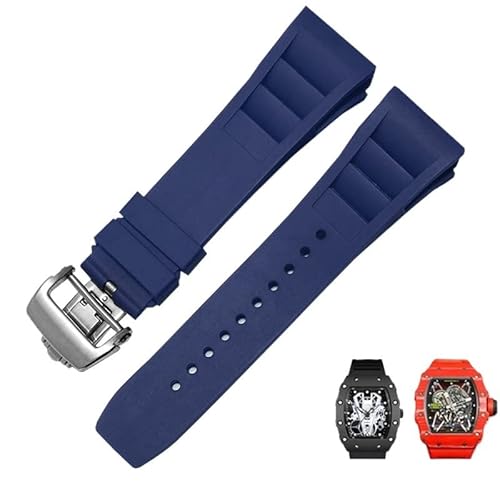 CWLPSL Gummi-Silikon-Uhrenarmband für Richard Mille RM011-Serie. Silikonband-Zubehör, Herren-Uhrenarmband, 25–20 mm von CWLPSL