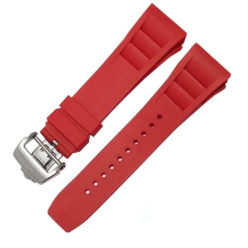 CWLPSL Gummi-Silikon-Uhrenarmband für Richard Mille RM011-Serie. Silikonband-Zubehör, Herren-Uhrenarmband, 25–20 mm von CWLPSL