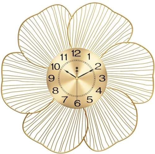 CWLPSL Wanduhr für Schlafzimmer, Zuhause, Metall-Wanduhr, goldene Wanduhr für Wohnzimmer, Esszimmer, Moderne Uhren, Kunst-Wanduhr, Wanduhr für Wohnzimmer (52 x 52 cm) (52 x 52 cm) von CWLPSL