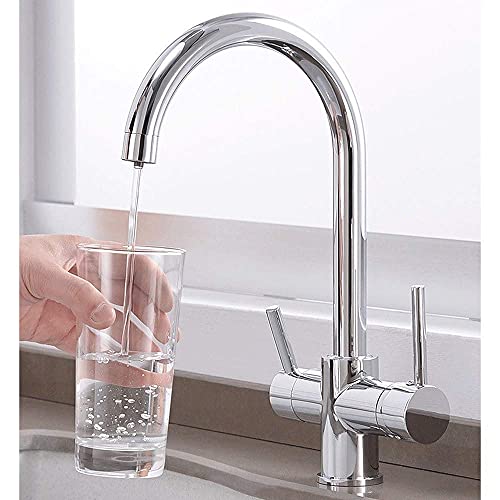 Küchenspülenarmaturen, Wasserhahn Moderne Wasserhähne, 3-Wege-Wasserfilterarmaturen Küchenspülenmischbatterie Pure Drinkifaucet Doppelhebel 360° drehbarer Ständer 3-Wege-Küchenarmatur für Wasserfilter von CWLPSL