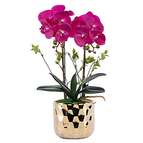 Künstliche Blume im Topf, Orchidee, künstliche Blume mit Vase, gefälschte Phalaenopsis, künstliche Pflanzen für Heimdekoration, Wohnzimmer-Dekoration, 48 cm, künstliche Pflanze, Blumenarrangement von CWLPSL