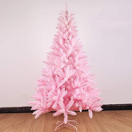 5 6 7 8 Fuß rosa künstlicher Weihnachtsbaum unbeleuchtet, hochwertiger PVC-Weihnachtsbaum mit Scharnier ohne Ornamente, schwer entflammbar, als Geschenk für Mädchen (Weihnachtsbaumgeschenke) (240 cm von CWZZWS