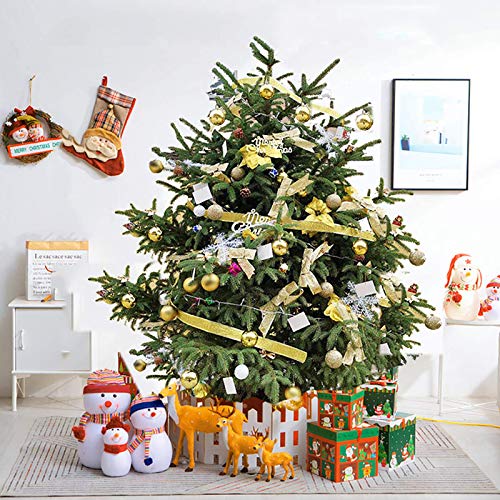 5 Fuß echter Weihnachtsbaum, Premium-Fichte mit Scharnieren, inklusive Ständer mit Wurzeln, umweltfreundlicher Weihnachtsbaum, für Weihnachtsdekoration (Weihnachtsbaumgeschenke) (B 350 cm (11,5 Fuß)) von CWZZWS