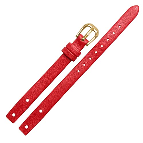 CWZZWS Damen-Uhrenarmbänder aus echtem Leder für ES4340 ES4119 ES4000 Uhrenarmbänder mit Schraube, 8 mm, rot, schwarz, blau, weiß von CWZZWS