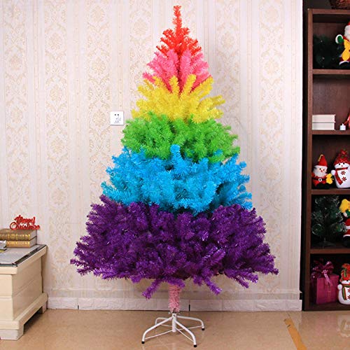 CWZZWS Künstlicher Weihnachtsbaum in Regenbogenfarben, farbenfroher Premium-PVC-Baum mit Metallständer, Frohe Weihnachten, Weihnachtsbaum für das Zuhause von Kindern (A 60 cm) von CWZZWS