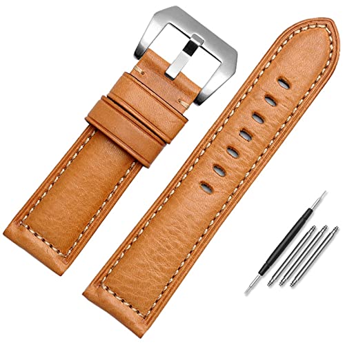 CWZZWS Leder-Uhrenarmband für Herren, geeignet für Panerai Citizen Jeep italienische Leder-Uhrenkette 22 mm 24 mm 26 mm Uhrenarmbänder von CWZZWS