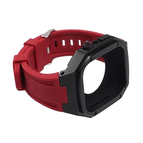 CWZZWS Modifikationsset Silikonarmband + Metallgehäuse für Band 45 mm 40 mm 41 mm 44 mm Armband für iWacth 8 7 SE 6 5 4 Mod-Armband von CWZZWS