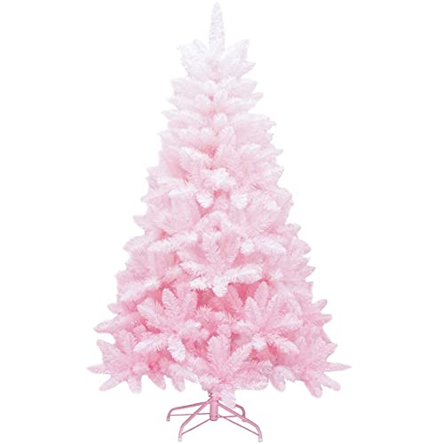 CWZZWS Romantischer rosa künstlicher Weihnachtsbaum, einfach aufzubauender umweltfreundlicher PVC-Weihnachtsbaum für Weihnachtshochzeitsdekorationen, S (Weihnachtsbaum) Atmosphäre von CWZZWS