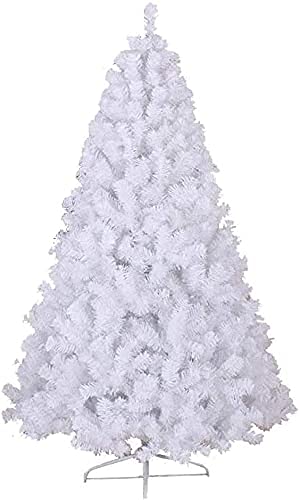 CWZZWS Weihnachtsbaum mit Licht, großer Weihnachtsbaum, weiß, künstlicher Weihnachtsbaum mit Scharnieren und Metallständer (Farbe: Weiß, Größe: 150 cm) (Weiß 240 cm) von CWZZWS