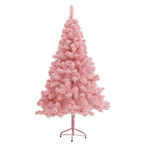 Rosa künstlicher Weihnachtsbaum – PVC, Kunstschnee, Beflockungsbaum, Zeder, automatischer Weihnachtsbaum, schwer entflammbar, klassische realistische natürliche Zweige (Größe: 180 cm) Atmosphäre von CWZZWS