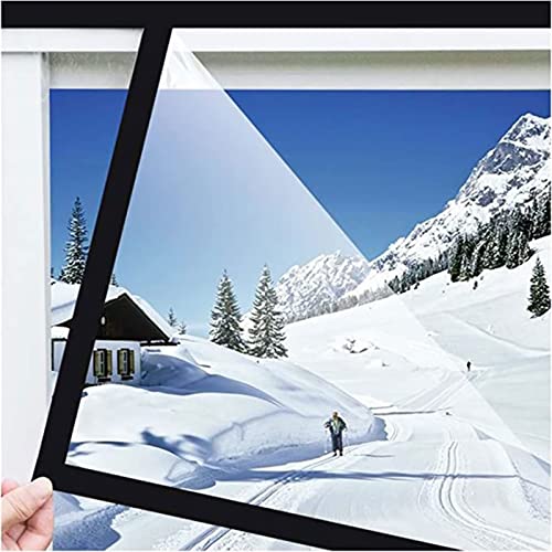 CXLHZCJB Fenster-Isolierfolie, Winter-Kälteschutz, versiegeltes Fenster, Geräuschreduzierung, Winddicht, 0,16 mm, 115 x 110 cm (45,3 x 43,3 Zoll), Schwarz von CXLHZCJB