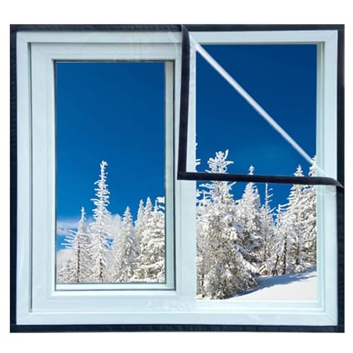 CXLHZCJB Winter energiesparende wasserdichte Isolierfolie, magnetisches Innenfenster-Isolierungsset, Terrassentür, Winddicht, sekundär versiegeltes Glas, 90 x 115 cm (35,4 x 45,3 Zoll), Schwarz von CXLHZCJB