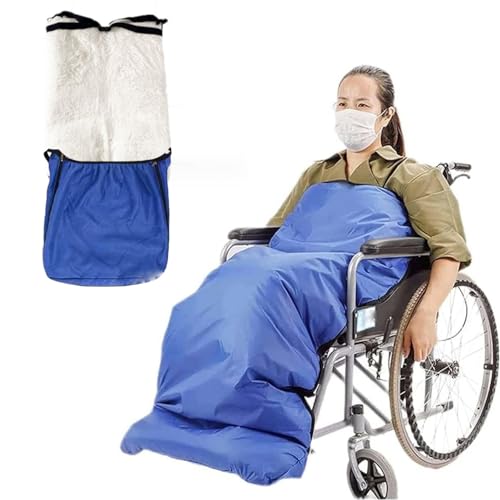 CXLHZCJB vanenferse Rollstuhl-Thermodecke für Erwachsene, Winter, winddicht, Plüsch-Fleece-gefütterter Bein- und Fußschutz, Rollstuhl-Wärmebezug, breites Design, Rückenverschluss, elastisch am Fuß des von CXLHZCJB