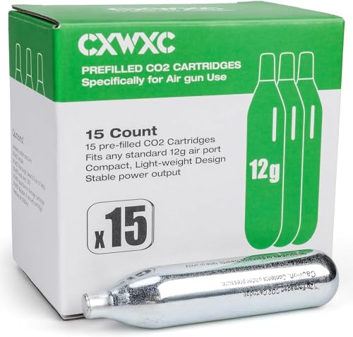 CXWXC CO2 Kartusche für Softair, Painball, Luftpistolen, Luftgewehre oder Co2 Gewehr CO2 Kapseln 12G (15) von CXWXC