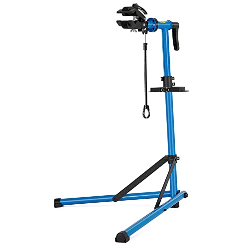 CXWXC Fahrradmontageständer, Reparaturständer für Fahrräder, Schwerlast-Montageständer, Fahrradständer mit verschweißter Klemmkopf, um 360° drehbar, Schnelllösevorrichtungen (Blau) von CXWXC
