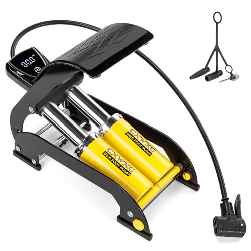 CXWXC Fußpumpe mit Doppelzylinder und Digital Manometer, zur Druckanzeige 11 Bar / 160 Psi Fahrrad luftpumpe alle Ventile für Fahrrad, Motorrad, Auto CXWXC Fußpumpe mit Doppelzylinder und Digital Manometer, zur Druckanzeige 11 Bar / 160 Psi Fahrrad luftpumpe alle Ventile für Fahrrad, Motorrad, Auto von CXWXC