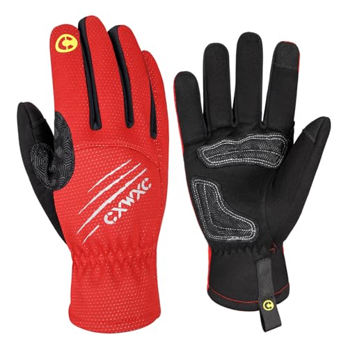 CXWXC Fahrrad Handschuhe Herren Winddicht,Touchscreen Fahrrad Handschuhe Wasserdicht Winter Damen,Thermo Fleece Rennrad Anti-Rutsch Porthandschuhe für Laufen,Wandern,Fahren von CXWXC