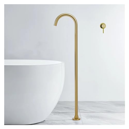 CXYMUWC Badezimmer Badewanne Wassermischbatterie Säule Standwaschbecken Wasserhahn Gebürstetes Gold Schwarz Rotguss Roségold Chrom Messing Wasserhahn,Waschtischarmatur von CXYMUWC