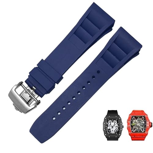 CXYMUWC Gummi-Silikon-Uhrenarmband für Richard Mille RM011-Serie Silikonband-Zubehör Herren-Uhrenarmband 25–20 mm von CXYMUWC