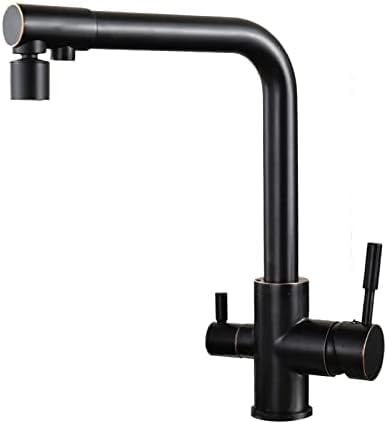 CXYMUWC Retro Küchenarmaturen, Mixer, Filter, Küchenspüle, Wasserhahn, 3-in-1-Küchenmischbatterie Mit Trinkwasser-gefiltertem Wasserauslass, B, Einzelmodus,C,Einspielermodus von CXYMUWC