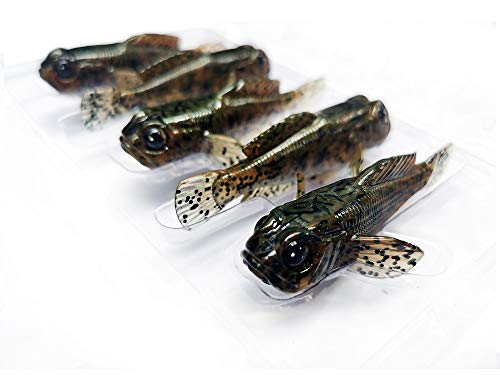 CYCEARTH 5 Pcs 75mm Grundel Weicher Köder Köder Angeln Lockt 3 zoll 9,3g Bass Fisch Feinsten Detaillierte PVC Kunststoff Swimbaits (Brown(5pcs)) von CYCEARTH