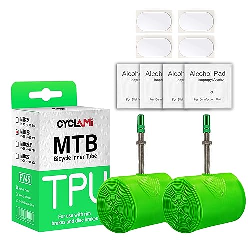 CYCLAMI 65 g Ultraleichter TPU - Schlauch MTB - Fahrradreifen 26"/27,5"/29" Kompatibel mit 1,9/2,0/2,1/2,2/2,3/2,4/2,5 Presta-Ventil 45 mm für Mountainbike CYCLAMI 65 g Ultraleichter TPU - Schlauch MTB - Fahrradreifen 26"/27,5"/29" Kompatibel mit 1,9/2,0/2,1/2,2/2,3/2,4/2,5 Presta-Ventil 45 mm für Mountainbike von CYCLAMI