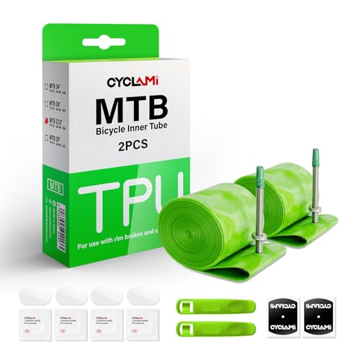 MTB27,5 Zoll x 1,9–2,5 cm TPU-Schlauch für MTB-Fahrradreifen, verbesserte Haltbarkeit, Fahrradschlauch, 45 mm Länge des Presta-Ventils, 2 Stück von CYCLAMI