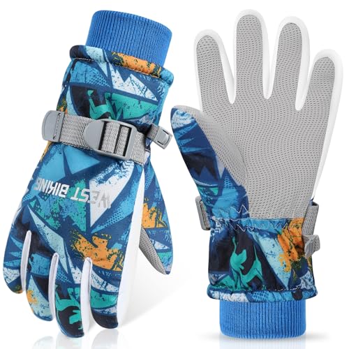 CYCLESPEED Handschuhe Kinder Winddicht Winterhandschuhe Warm Skihandschuhe Wasserdicht Kinder Handschuhe für 4-12 Jahre Mädchen Jungen Fahrradhandschuhe Kinder Outdoor Snowboarding von CYCLESPEED