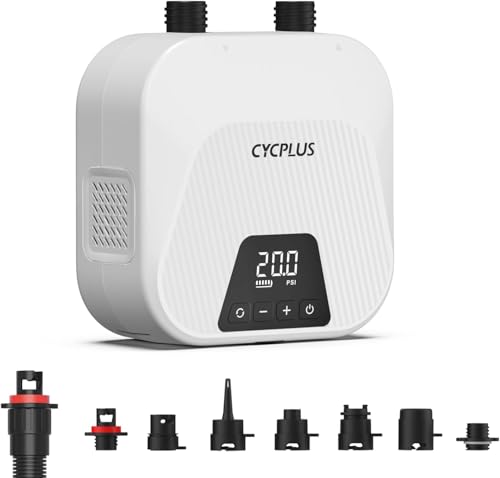 CYCPLUS 20PSI Hochdruck Smart SUP Luftpumpe, Akku-betrieben, Intelligent Dual Stage Inflation & Deflation, Auto-Off Luftpumpe für Stand Up Paddle Boards, Surfen Kite, Zelt, Matratze CYCPLUS 20PSI Hochdruck Smart SUP Luftpumpe, Akku-betrieben, Intelligent Dual Stage Inflation & Deflation, Auto-Off Luftpumpe für Stand Up Paddle Boards, Surfen Kite, Zelt, Matratze von CYCPLUS