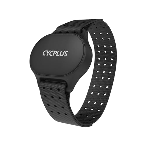 CYCPLUS Herzfrequenzmesser Armband, Bluetooth 5.1 ANT+ HR Monitor mit HR Zone LED Anzeige, IP67 Wasserdicht, Verwendung für Laufen Radfahren Fitness und andere Sportarten(schwarz) von CYCPLUS