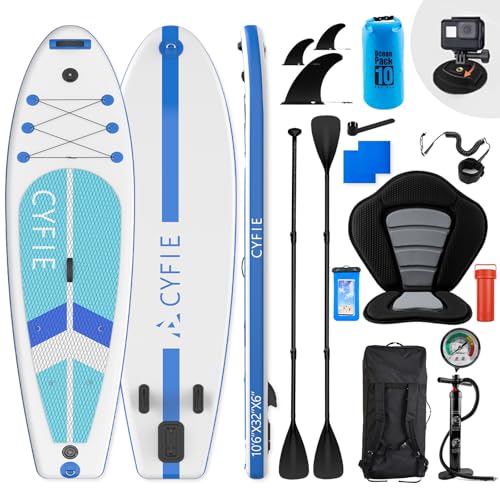 CYFIE Stand Up Paddling Board Aufblasbare,SUP Board Set mit Kajak Sitz und SUP Paddel |Komplettes Zubehör |Stand Up Paddle Board für Anfänger & Fortgeschrittene|320 × 81 × 15cm |Tragfähigkeit 150kg CYFIE Stand Up Paddling Board Aufblasbare,SUP Board Set mit Kajak Sitz und SUP Paddel |Komplettes Zubehör |Stand Up Paddle Board für Anfänger & Fortgeschrittene|320 × 81 × 15cm |Tragfähigkeit 150kg von CYFIE