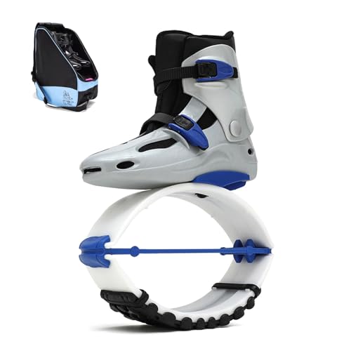 CYHTYM Sprungschuhe Grau-blauer Rucksack mit hüpfenden Schnürsenkeln, Schuhe mit geringem Aufprallschutz/20–24 cm große Moon-Schuhe fürs Training(Large) von CYHTYM