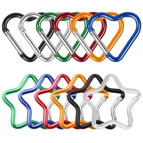 CYILPR 12 x Karabiner, Schlüsselanhänger, multifunktional, leicht, Karabinerhaken für Schlüssel und Leinen von CYILPR