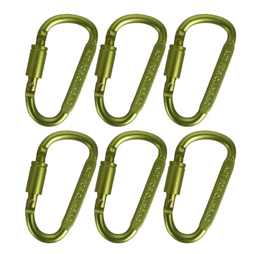 CYILPR 6 Stück Reisekarabiner Mit Schraubverschluss Angelkarabiner Kletterkarabiner Für Reisen Angeln Und Outdoor von CYILPR