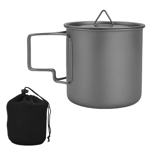 CYILPR Tragbare Metallbecher Tasse Outdoor Camping Picknicks Wasserbecher Geschirr Rucksackreisen Kochgeschirr Töpfe Mit Klappgriff von CYILPR