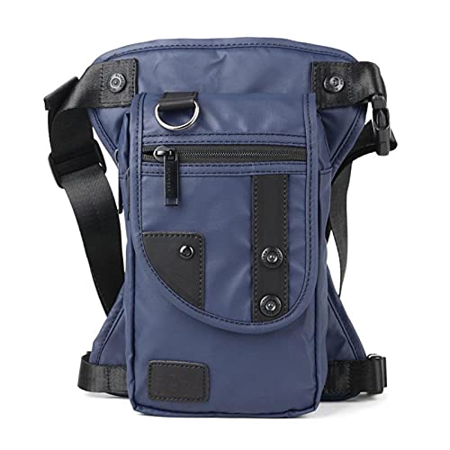 Drop Bein Tasche Wandern Waist Pack, Herren Oxford/Nylon/Canvas Beintasche Bauchtasche Hüfttasche Oberschenkel Hüftgürtel Lässige Umhängetasche Motorradfahren Reise Hüfttasche(Blue Oxford) von CYJAZNHH