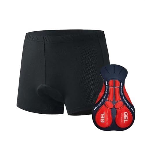 CYMKYQ Fahrradhose,Fahrradhose Herren Männer stoßfest Radfahren Shorts 9D Gel Pad Enge Bike Briefs Schwarz Radfahren Unterwäsche Bequeme Fahrrad Unterhose Kissen Shorts(1,S) von CYMKYQ