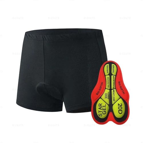 CYMKYQ Fahrradhose,Fahrradhose Herren Männer stoßfest Radfahren Shorts 9D Gel Pad Enge Bike Briefs Schwarz Radfahren Unterwäsche Bequeme Fahrrad Unterhose Kissen Shorts(2,L) von CYMKYQ