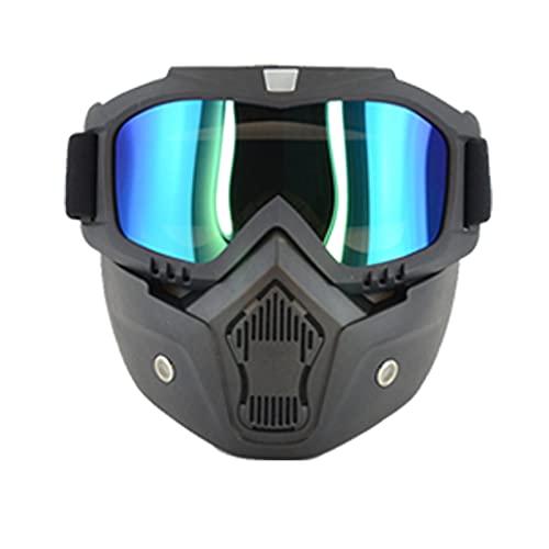 Motocross Brille,Motorradbrille Staubdichte Motocross-Brille, verstellbare Motorradbrille, atmungsaktiv, Vollgesichtsschutz, Off-Road-Dirt-Bike-Maske (Color : Colored Lens) von CYMKYQ
