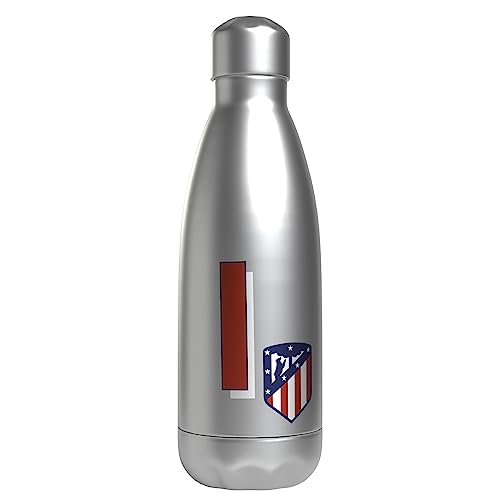 Atlético de Madrid Wasserflasche aus Edelstahl, luftdicht, mit Buchstabe I in Rot, 550 ml, Farbe Metallic, offizielles Produkt (CyP Brands) von CYPBRANDS