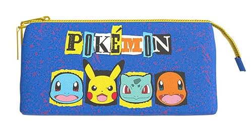 CYPBRANDS Pokemon Federmäppchen für die Schule, dreifach, marineblau, Casual von CYPBRANDS