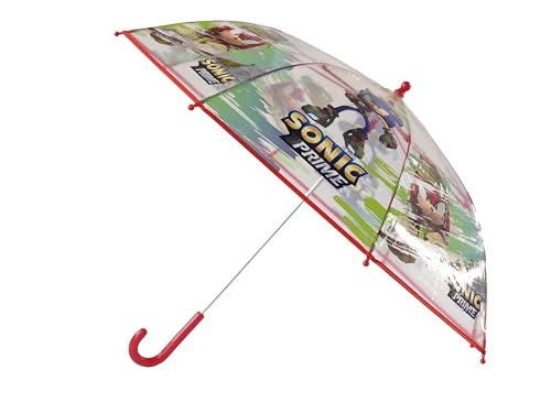 CyP Brands Sonic Regenschirm für Kinder, Durchmesser 48 cm, manuell, transparent, offizielles Produkt, bunt, única, Lebhafter Stil und mehrfarbig von CYPBRANDS