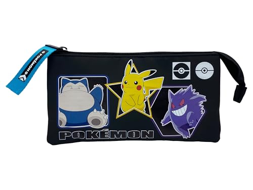 CYPBRANDS Unisex Kinder Pokémon Portatodo Triple-Geo Federmäppchen, Schwarz CYPBRANDS Unisex Kinder Pokémon Portatodo Triple-Geo Federmäppchen, Schwarz von CYPBRANDS