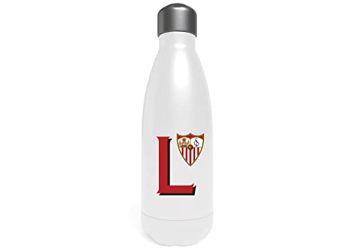 Sevilla Wasserflasche aus Edelstahl, Trinkflasche, luftdicht, Buchstabe L, 550 ml, Weiß, offizielles Produkt (CyP Brands) von CYPBRANDS