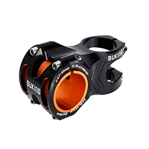 CYSKY MTB Vorbau 35mm Lenker klemmung mit Spacer für 31,8 mm Lenker klemmung, Länge 35mm 50mm Kurzer Fahrradvorbau Lenkervorbau Riser für All Mountain, MTB, Downhill (Schwarz, Länge 50mm) von CYSKY