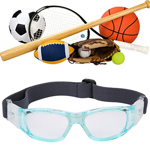 CYTGOUPER Leichte Kinder-Sportbrille, verstellbare Jugend-Fußball-Rad-Basketball-Brille für Jungen, Mädchen, Kleinkinder (Blau) von CYTGOUPER