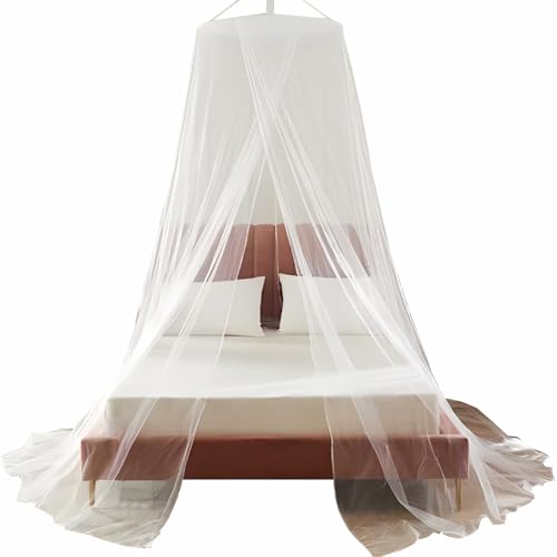 CYzpf Aufklappbar Rund Mückennetz Tragbare Bett Vorhang Blackout Stoff Moskitonetze Feinmaschig und Langlebig Mosquito Net Bed für Zuhause Geeignet,White,0.6m*2.5m*8.5m von CYzpf