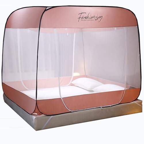 CYzpf Moskitonetz Bett für Doppelbett Einzelbett Feinmaschig und langlebig Moskitonetz tragbare für Reise und zu Hause Outdoor Indoor für Schlafzimmer Deko,Pink,1.5m*2.0m von CYzpf
