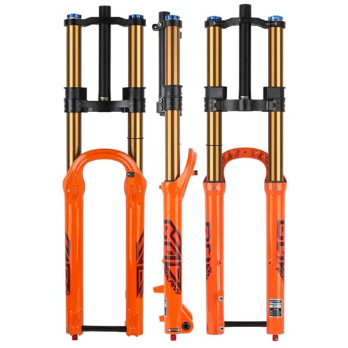 CZMYCBG Boost MTB-Luftgabel, 36mm Innenrohr, 180mm Federweg, Luft-Öl-Federung, Downhill-Schulterrückprall, Einstellbare Vorderradgabel, 27,5Zoll, 29Zoll(Orange Gold,29in Straight) von CZMYCBG